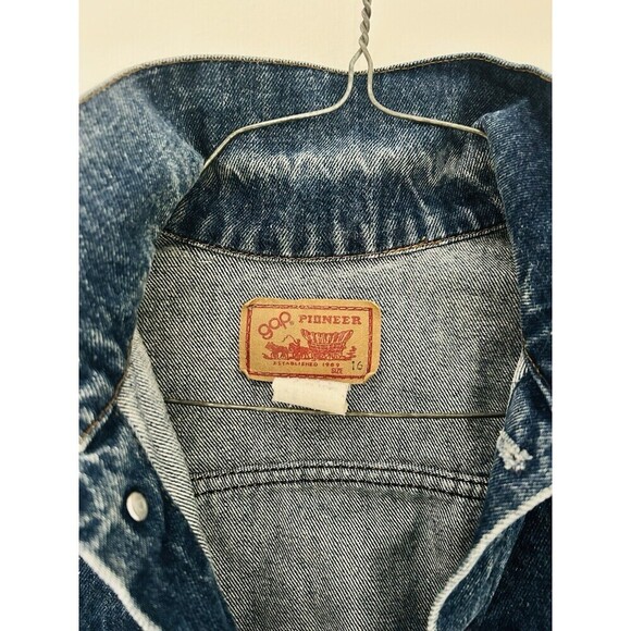 Vintage 80s GAP Pioneer Blue Denim Youth Sz 16 Womens XS Cotton Jean Jacket USA - Picture 3 of 5